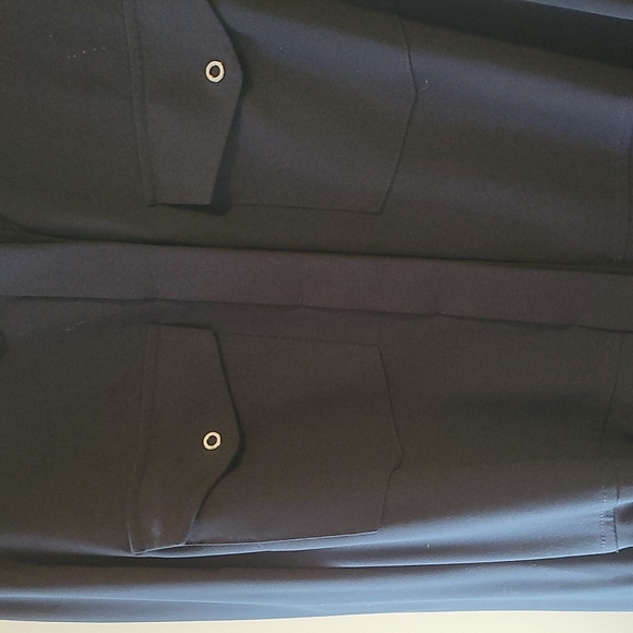 Elie Tahari navy shirtdress with handkerchief hem - Picture 4 of 10